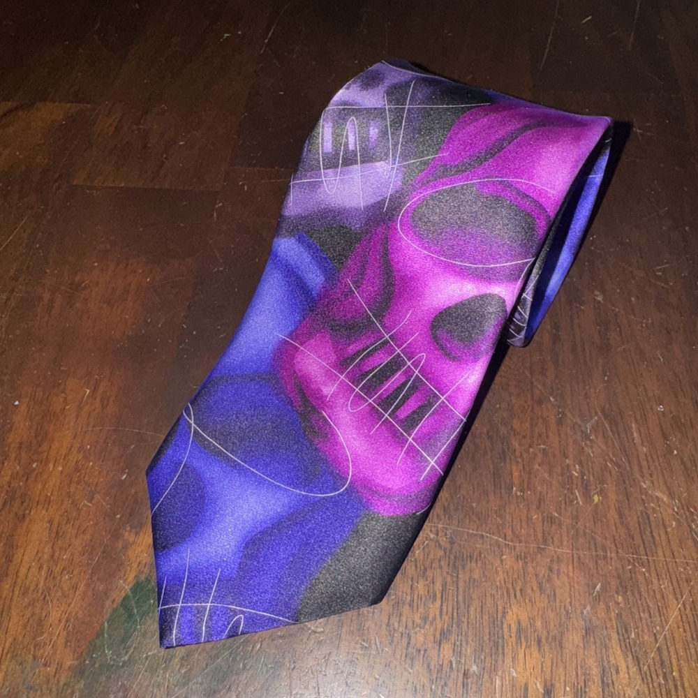 Jerry Garcia Collector's Edition Plague Entity Skulls Necktie Tie 58"